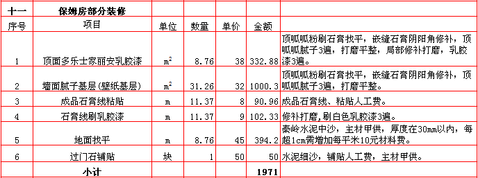 保姆房(fáng)裝修報價-2018年(nián)西安興唐裝飾270平米半包裝修報價