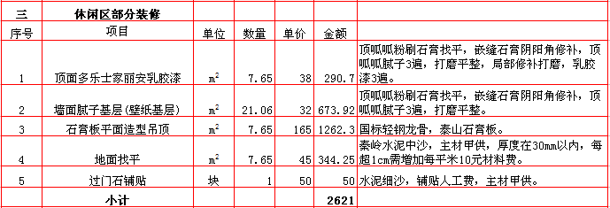 休閑區裝修報價-2018年(nián)西安興唐裝飾240平米半包裝修報價