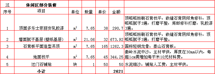 休閑區裝修報價-2018年(nián)西安興唐裝飾210平米半包裝修報價